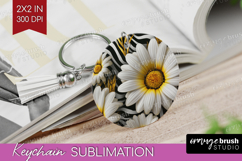 3D Flowers Keychain PNG - Summer Keychain Sublimation Product Image 1