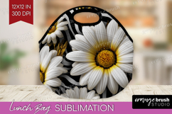3D Flowers Lunch Bag - Summer Lunch Bug PNG Sublimation Product Image 1