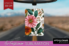 3D Flowers Air Freshener PNG - Summer PNG Sublimation Product Image 1