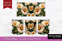 3D Flowers Mug Wrap - Summer Mug PNG Sublimation Product Image 1