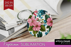 3D Flowers Keychain PNG - Summer Keychain Sublimation Product Image 1