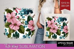 3D Flowers Tote Bag - Summer Tote Bag PNG Sublimation Product Image 1