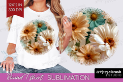 3D Flowers Round Tshirt Background - Summer PNG Sublimation Product Image 1