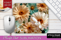 3D Flowers Mouse Pad Sublimation - Summer Mousepad PNG Product Image 1