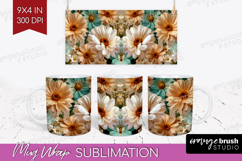 3D Flowers Mug Wrap - Summer Mug PNG Sublimation Product Image 1