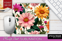 3D Flowers Mouse Pad Sublimation - Summer Mousepad PNG Product Image 1