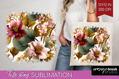 3D Flowers Tote Bag - Summer Tote Bag PNG Sublimation Product Image 1