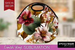3D Flowers Lunch Bag - Summer Lunch Bug PNG Sublimation Product Image 1