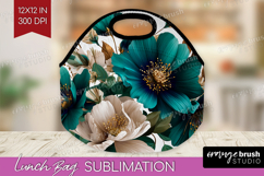 3D Flowers Lunch Bag - Summer Lunch Bug PNG Sublimation Product Image 1