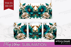 3D Flowers Mug Wrap - Summer Mug PNG Sublimation Product Image 1