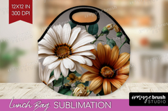 3D Flowers Lunch Bag - Summer Lunch Bug PNG Sublimation Product Image 1