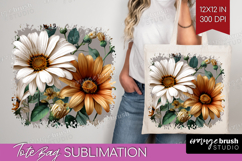 3D Flowers Tote Bag - Summer Tote Bag PNG Sublimation Product Image 1