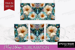 3D Flowers Mug Wrap - Summer Mug PNG Sublimation Product Image 1