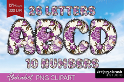 Summer Flowers Doodle Aphabet Clipart - Floral Letters PNG Product Image 1