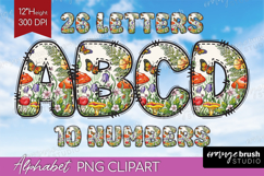 Summer Flowers Doodle Aphabet Clipart - Floral Letters PNG Product Image 1