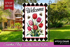 Summer Garden Flag Sublimation - Sping Welcome Sign PNG Product Image 1