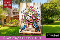Summer Garden Flag Sublimation - Sping Welcome Sign PNG Product Image 1