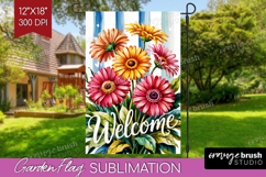 Summer Garden Flag Sublimation - Sping Welcome Sign PNG Product Image 1