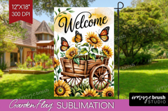 Summer Garden Flag Sublimation - Sping Welcome Sign PNG Product Image 1