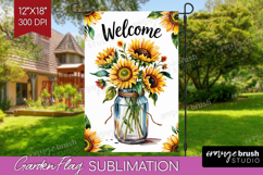 Summer Garden Flag Sublimation - Sping Welcome Sign PNG Product Image 1