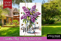 Summer Garden Flag Sublimation - Sping Welcome Sign PNG Product Image 1