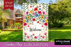 Summer Garden Flag Sublimation - Sping Welcome Sign PNG Product Image 1
