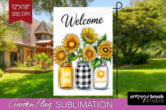 Summer Garden Flag Sublimation - Sping Welcome Sign PNG Product Image 1