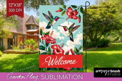 Summer Garden Flag Sublimation - Sping Welcome Sign PNG Product Image 1