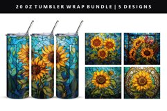 Sunflower 20oz Tumbler Wrap | Sublimation PNG Design Product Image 1