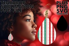Watercolor Christmas Teardrop Earring Design Product Image 1