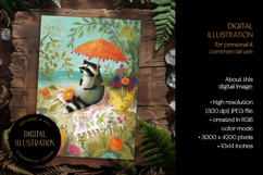 Relaxing Summer Raccoon Illustration Product Image 1