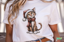 Whimsical Christmas Cats Clipart Product Image 4