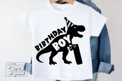 TRex 1st Birthday Boy SVG - One Dinosaur Birthday Shirt PNG Product Image 3