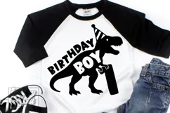 TRex 1st Birthday Boy SVG - One Dinosaur Birthday Shirt PNG Product Image 4