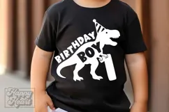 TRex 1st Birthday Boy SVG - One Dinosaur Birthday Shirt PNG Product Image 5