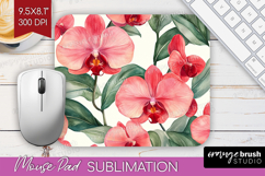 Tropical Flowers Mouse Pad Sublimation - Floral Mousepad PNG Product Image 1