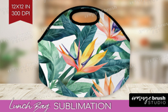 Tropical Flowers Lunch Bag - Floral Lunch Bug PNG Product Image 1