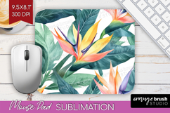 Tropical Flowers Mouse Pad Sublimation - Floral Mousepad PNG Product Image 1