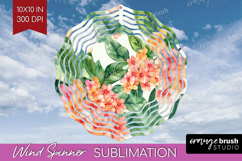 Tropical Flowers Wind Spinner Sublimation PNG - Floral Round Product Image 1