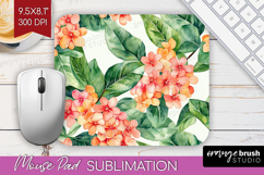 Tropical Flowers Mouse Pad Sublimation - Floral Mousepad PNG Product Image 1
