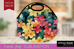 Tropical Flowers Lunch Bag - Floral Lunch Bug PNG Product Image 1
