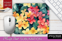 Tropical Flowers Mouse Pad Sublimation - Floral Mousepad PNG Product Image 1