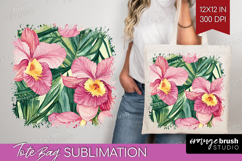 Tropical Flowers Tote Bag - Floral Tote Bag PNG Sublimation Product Image 1