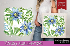 Tropical Flowers Tote Bag - Floral Tote Bag PNG Sublimation Product Image 1