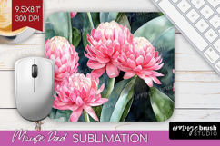 Tropical Flowers Mouse Pad Sublimation - Floral Mousepad PNG Product Image 1