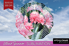 Tropical Flowers Wind Spinner Sublimation PNG - Floral Round Product Image 1