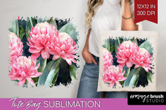 Tropical Flowers Tote Bag - Floral Tote Bag PNG Sublimation Product Image 1
