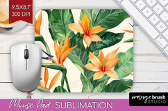 Tropical Flowers Mouse Pad Sublimation - Floral Mousepad PNG Product Image 1