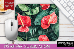 Tropical Flowers Mouse Pad Sublimation - Floral Mousepad PNG Product Image 1
