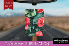 Tropical Flowers Air Freshener PNG - Floral PNG Sublimation Product Image 1